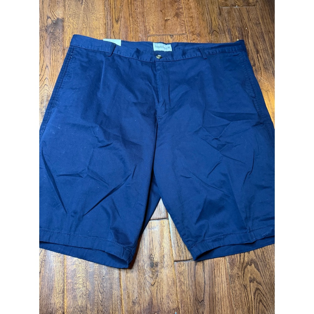 Saddlebred Mens Comfort Flex Shorts 42‎ Harbor Navy Blue 11 Inseam Chino NWT